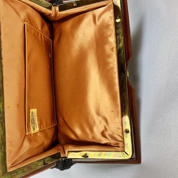 Whiting and Davis Handbag with Lucite Handle - Picture 4 of 5